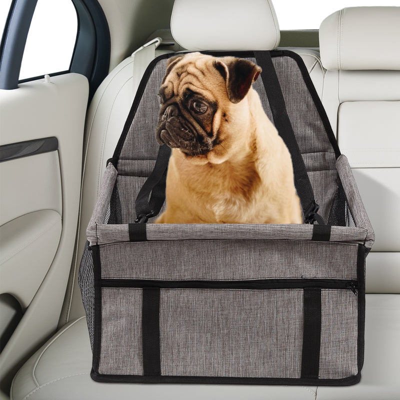 PaWz Pet Car Booster Seat Puppy Cat Dog Auto Carrier Travel Protector Grey