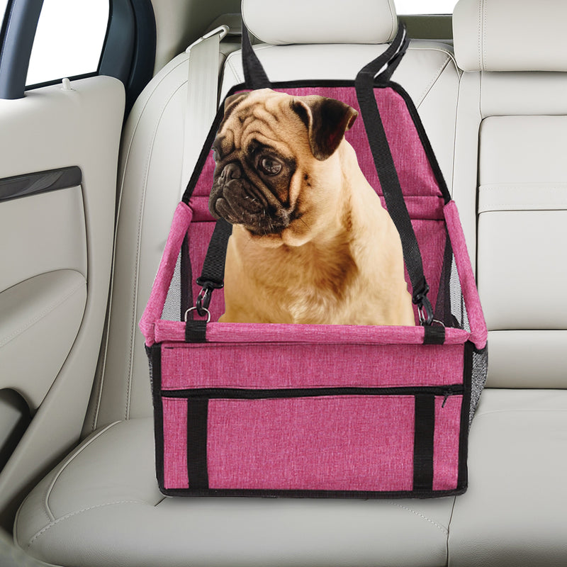 PaWz Pet Car Booster Seat Puppy Cat Dog Auto Carrier Travel Protector Red