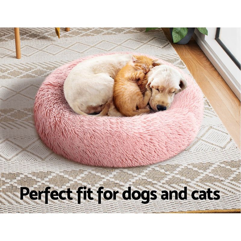 i.Pet Pet bed Dog Cat Calming Pet bed Small 60cm Pink Sleeping Comfy Cave Washable