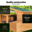 i.Pet Rabbit Hutch Wooden Cage Pet hutch Chicken Coop 91.5cm x 46cm x 116.5cm