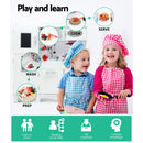 Keezi Kids Kitchen Set Pretend Play Food Sets Childrens Utensils Wooden White