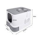 Cat Litter Box Fully Enclosed Kitty Toilet Trapping Sifting Odor Control Basin