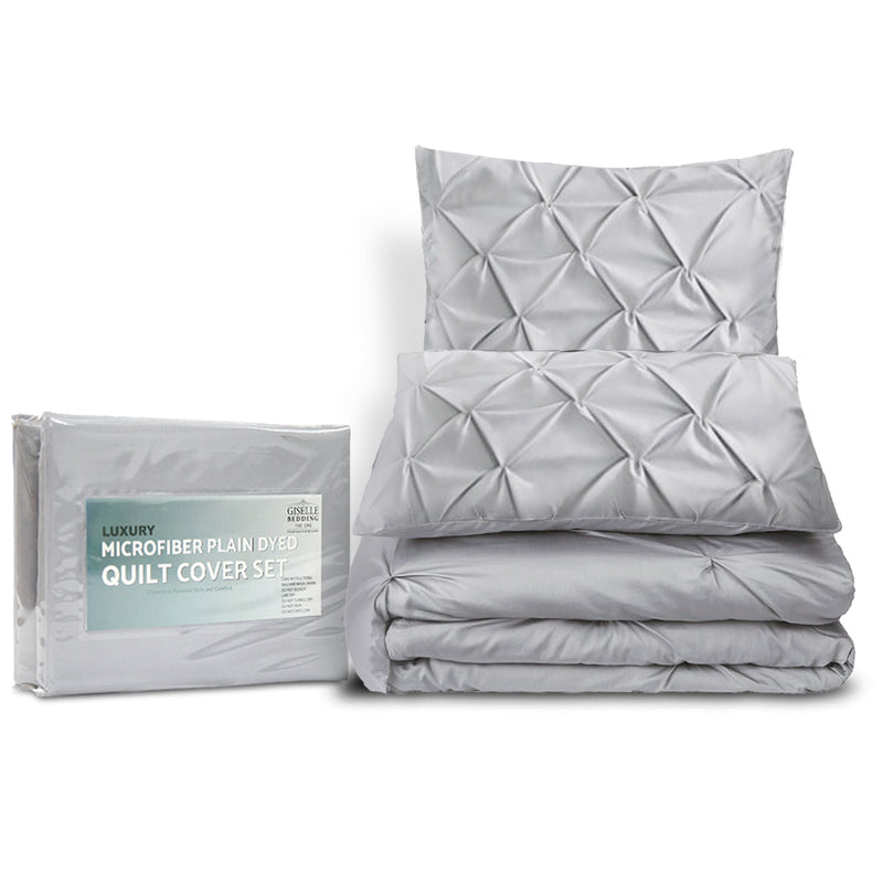 Giselle Bedding Queen Size Quilt Cover Set - Grey