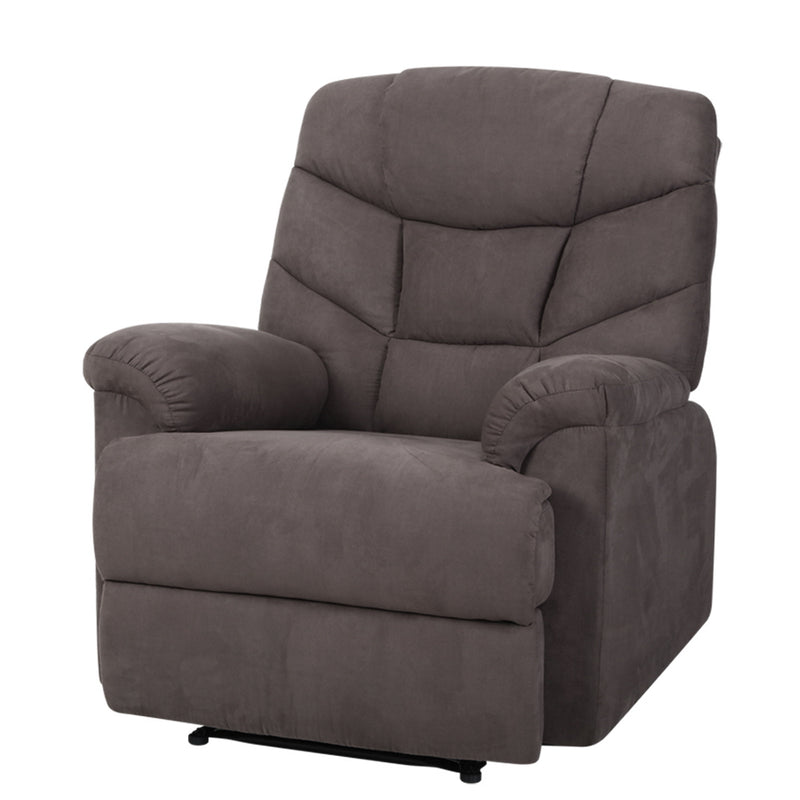 Artiss Recliner Chair Luxury Lounge Sofa Chairs Foam Padded Suede Fabric Armchair Couch Grey