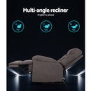 Artiss Recliner Chair Luxury Lounge Sofa Chairs Foam Padded Suede Fabric Armchair Couch Grey