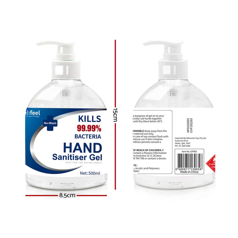 Relifeel Hand Sanitiser 2L 500mL x4 72% Alcohol Sanitizer Gel Instant Wash