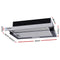 Devanti Rangehood Range Hood Stainless Steel Slide Out Kitchen Canopy 60cm 600mm Black
