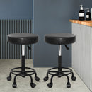 Artiss Set of 2 Salon Stools Saddle Chair Swivel Stools Black Hydraulic Lift Barber