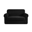Artiss 2-piece Sofa Cover Elastic Stretch Couch Covers Protector 2 Steater Black
