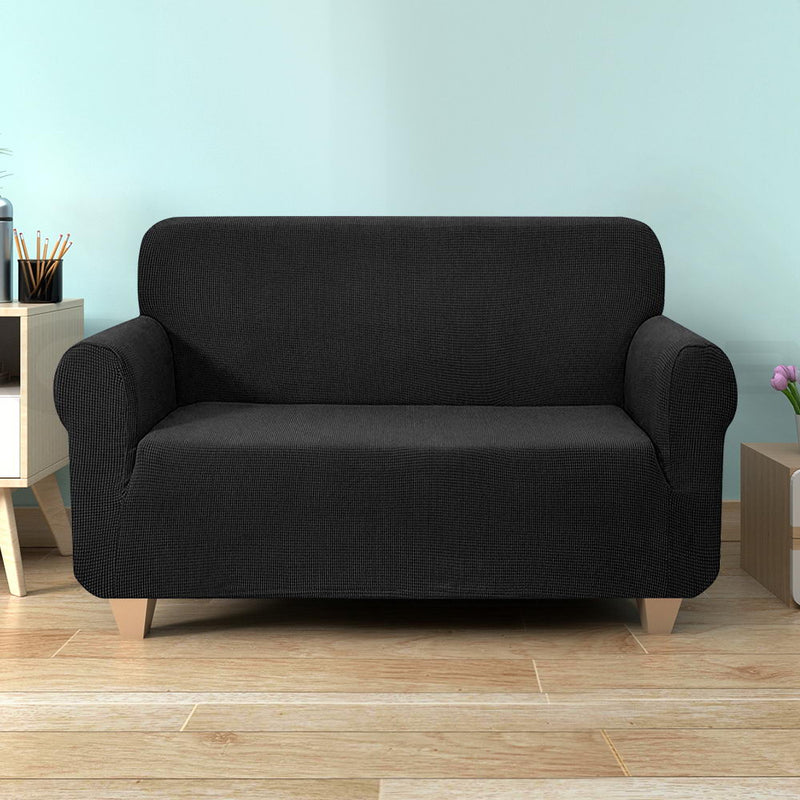 Artiss High Stretch Sofa Cover Couch Protector Slipcovers 2 Seater Black