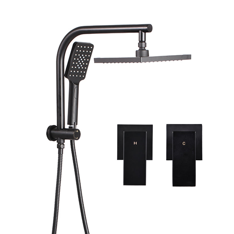 Cefito WELS 8'' Rain Shower Head Taps Square Handheld High Pressure Wall Black