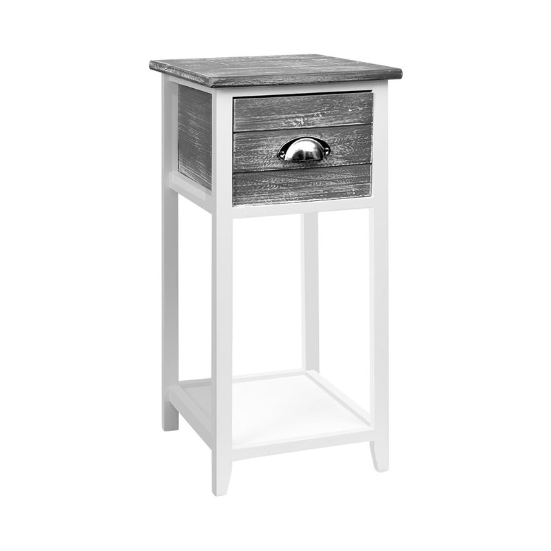 Artiss Bedside Table Nightstand Drawer Storage Cabinet Lamp Side Shelf Unit Grey
