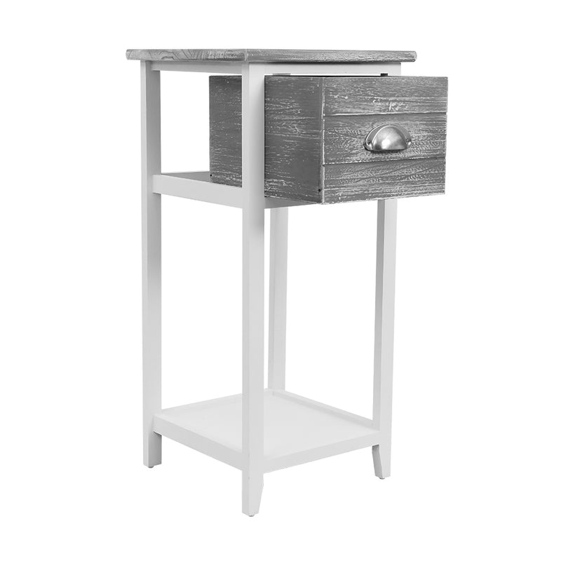 Artiss Bedside Table Nightstand Drawer Storage Cabinet Lamp Side Shelf Unit Grey