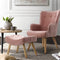 Artiss Armchair Lounge Chair Ottoman Accent Armchairs Sofa Fabric Chairs Pink