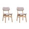 Artiss Set of 2 Dining Chairs Retro Replica Kitchen Cafe Wood Chair Fabric Pad Beige