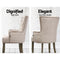 Artiss Dining Chairs French Provincial Chair Velvet Fabric Timber Retro Camel