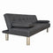 Casa Decor Sofia 2 in 1 Indoor Sofa Recliner Lounge Bed Fabric 2 Seater Futon - Charcoal