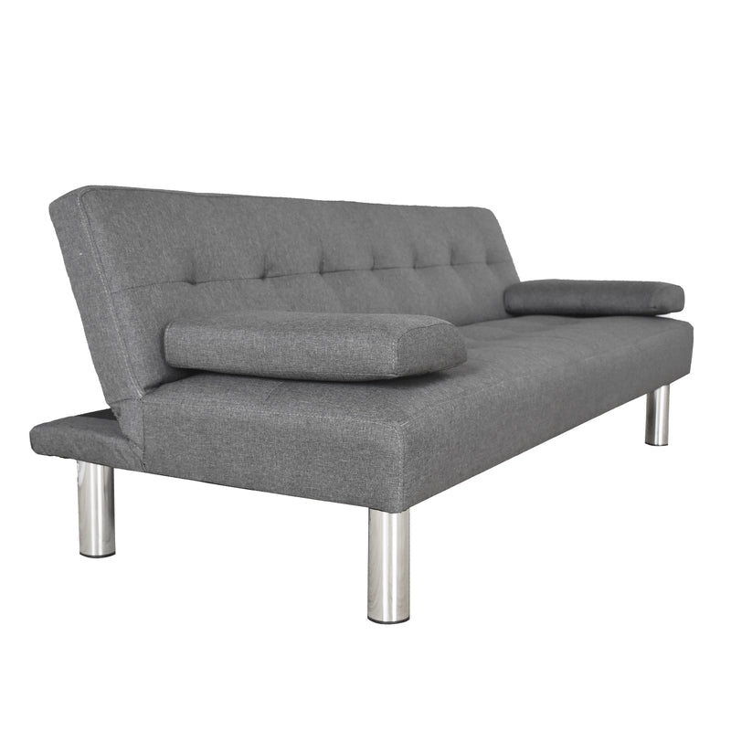 Casa Decor Sofia 2 in 1 Indoor Sofa Recliner Lounge Bed Fabric 2 Seater Futon - Grey