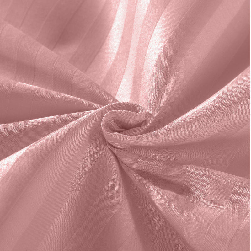 Kensington 1200 Thread Count 100% Egyptian Cotton Sheet Set Stripe - Super King - Desert Rose