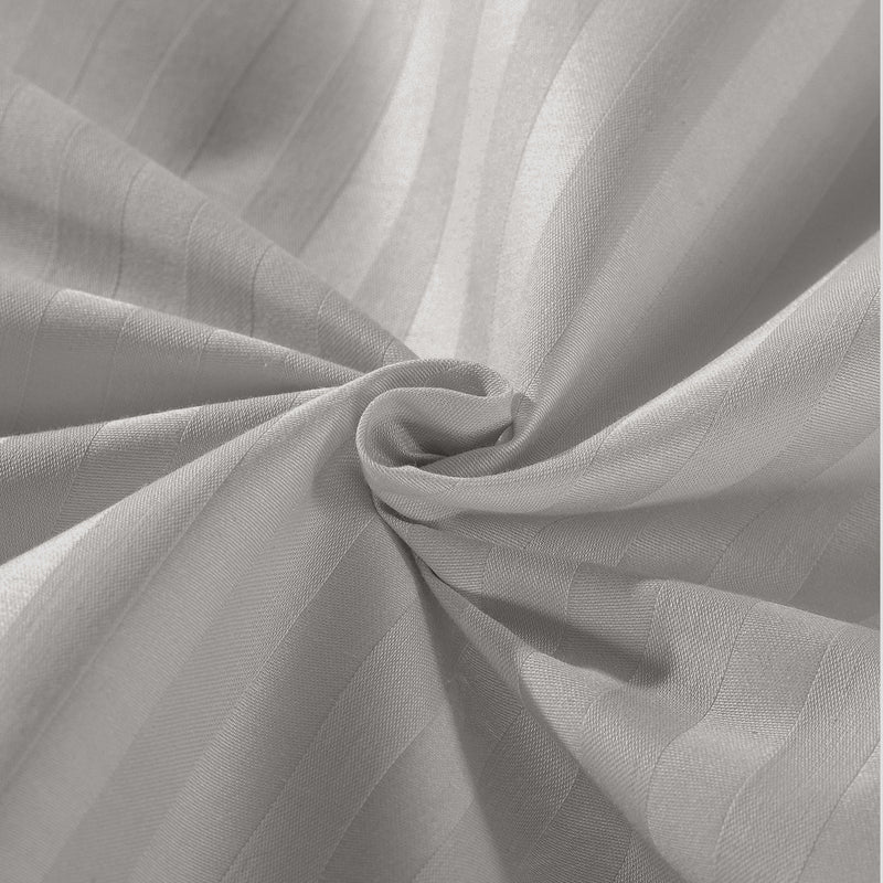 Royal Comfort Kensington 1200 Thread Count 100% Cotton Stripe Quilt Cover Set - King - Grey