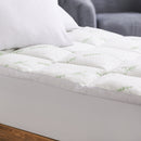 Royal Comfort 1000GSM Luxury Bamboo Covered Mattress Topper Ball Fibre Gusset - Single - White