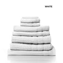 Royal Comfort Eden Egyptian Cotton 600GSM 8 Piece Luxury Bath Towels Set - White