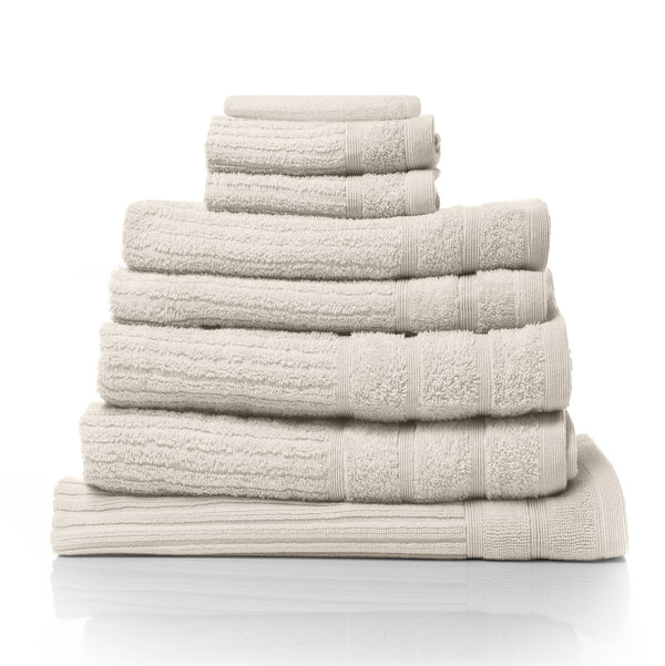 Royal Comfort Eden Egyptian Cotton 600GSM 8 Piece Luxury Bath Towels Set - Beige