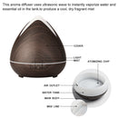 Essential Oils Ultrasonic Aromatherapy Diffuser Air Humidifier Purify 400ML - Dark Wood