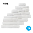 Royal Comfort 20 Piece Cotton Bamboo Towel Bundle Set 450GSM Luxurious Absorbent - White