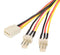 ASTROTEK Fan Power Cable 20cm - 2x3pin Male to 3 pins Female - for Computer PC Cooler Extension Connectors Black Sleeved