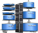 8 Pots and Pans Holder Adjustable Organizer Under Cabinet (Upgraded Version)