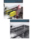 3-in-1 Adhesive Stainless Steel Sink Caddy Organizer Storage for Kitchen  Rustproof
