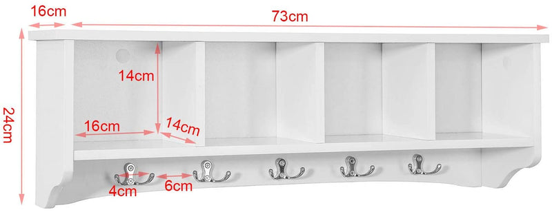White Wall Shelf Coat Rack