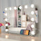 Hollywood Makeup Vanity Mirror with LED Lights, USB charging and Detachable 10X Magnification Mirror (Silver,  66 x 48 cm)