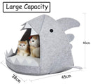 Shark Shape Pet Cave Bed for Cats andSmall Dogs 45 x 45 x 38 cm (Light Grey)