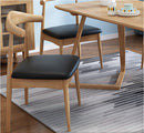 Leo Dining Chair (Set of 2)/Solid wood legs/ PU leather/Minimalist