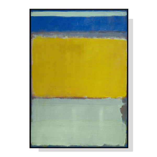 70cmx100cm Blue Yellow Green By Mark Rothko Black Frame Canvas Wall Art