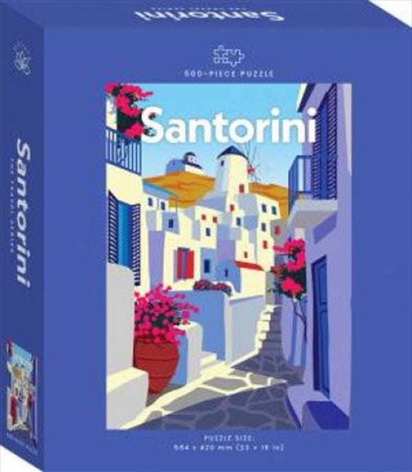 Santorini Travel Poster 500 Piece Puzzle