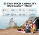 Bluetti EB55 Portable Power Station 700W/537Wh LiFePO4 Battery Backup AU Plug for Home Emergency Outdoor Camping Black