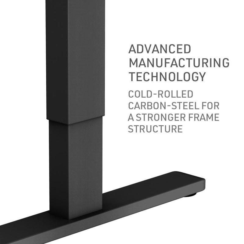 FORTIA Sit Stand Standing Desk, 120x60cm, 72-118cm Height Adjustable, 70kg Load, Oak style/Black Frame