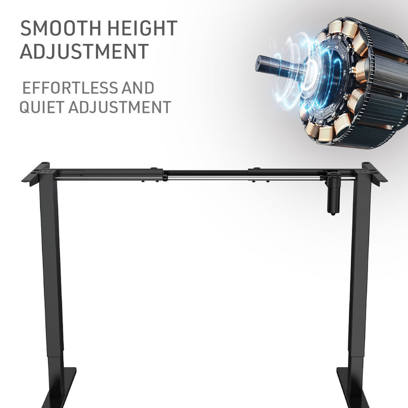 FORTIA Sit Stand Standing Desk, 140x60cm, 72-118cm Height Adjustable, 70kg Load, 2 Tone Oak style/Black Frame