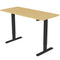 FORTIA Sit Stand Standing Desk, 120x60cm, 72-118cm Height Adjustable, 70kg Load, White Oak style/Black Frame