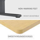 FORTIA Sit Stand Standing Desk, 120x60cm, 72-118cm Height Adjustable, 70kg Load, White Oak style/Black Frame