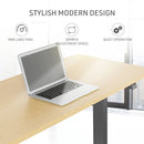 FORTIA Sit Stand Standing Desk, 140x60cm, 72-118cm Height Adjustable, 70kg Load, White Oak style/Black Frame