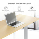 FORTIA Sit Stand Standing Desk, 140x60cm, 72-118cm Height Adjustable, 70kg Load, White Oak style/Silver Frame