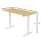 FORTIA Sit Stand Standing Desk, 140x60cm, 72-118cm Height Adjustable, 70kg Load, White Oak style/White Frame