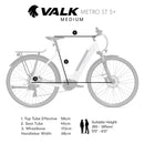 2023 Valk Metro ST 5 + Electric Bike, Mid-Drive, Step-Through, Medium, White