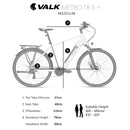 VALK Electric Bike Metro TR 5 + Hybrid Ebike Alloy Up to 85km w/ Battery 36V, Medium, White