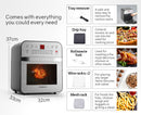 EUROCHEF 16L Digital Air Fryer Electric Airfryer Rotisserie Large Big Dry Cooker, Silver