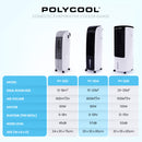 POLYCOOL 8L Portable Evaporative Air Cooler 24 Hour Timer 4 in 1 Cooling Fan, Grey and White